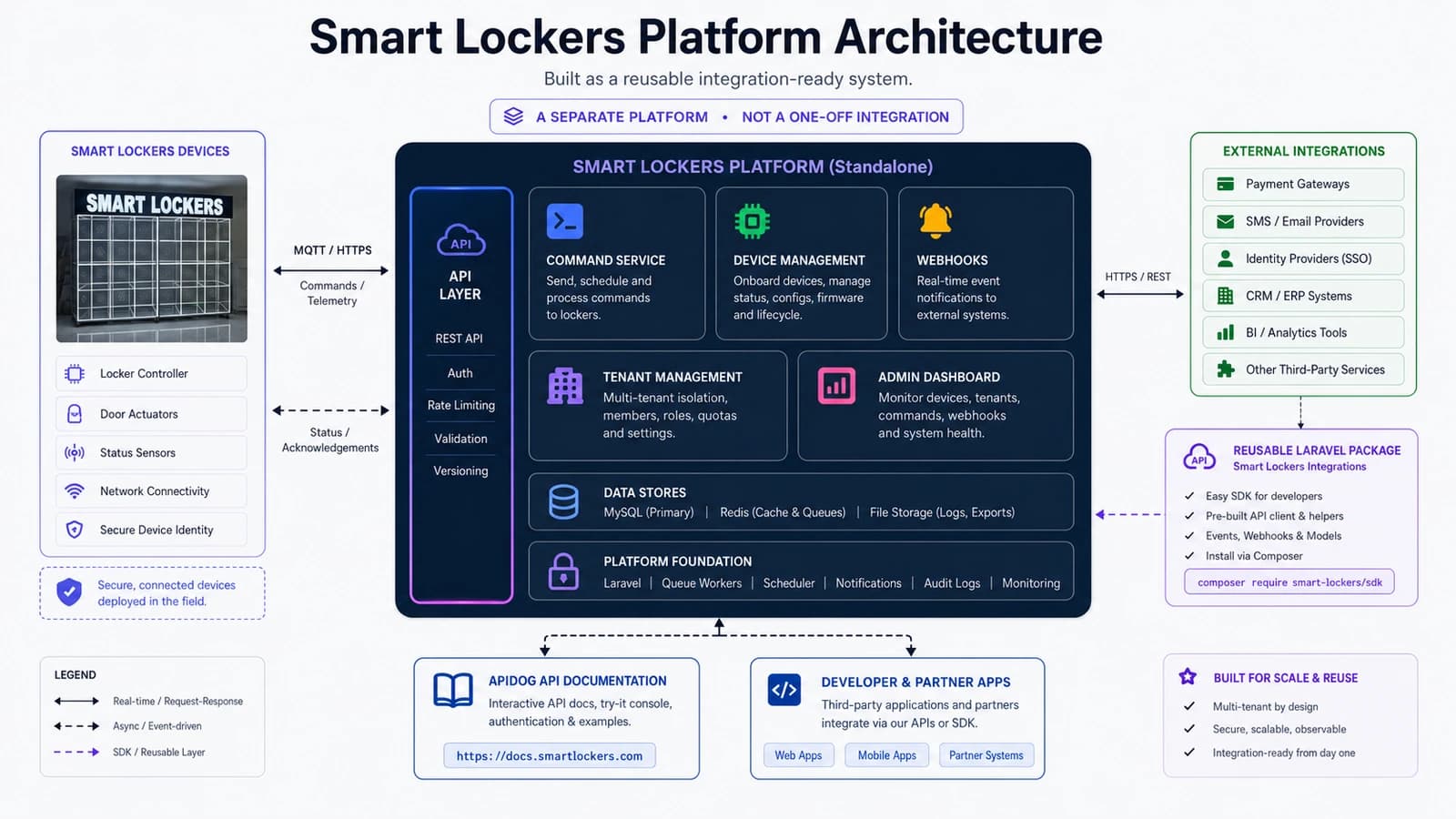 Smart Lockers architecture diagram
