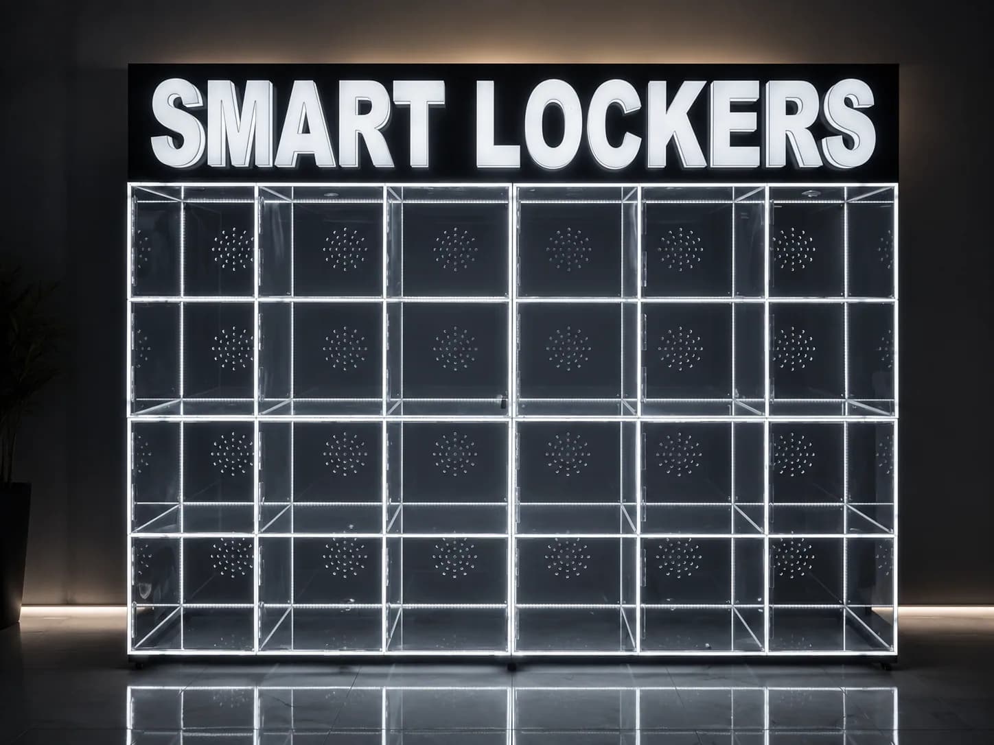 Real smart-locker machine installation
